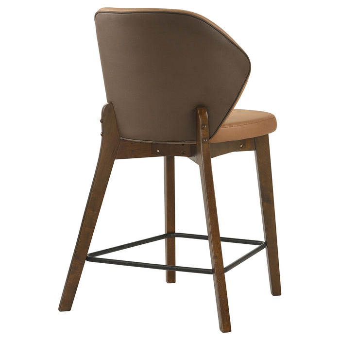 Randolph Upholstered Counter Height Chair Butterscotch and Brown (Set of 2)