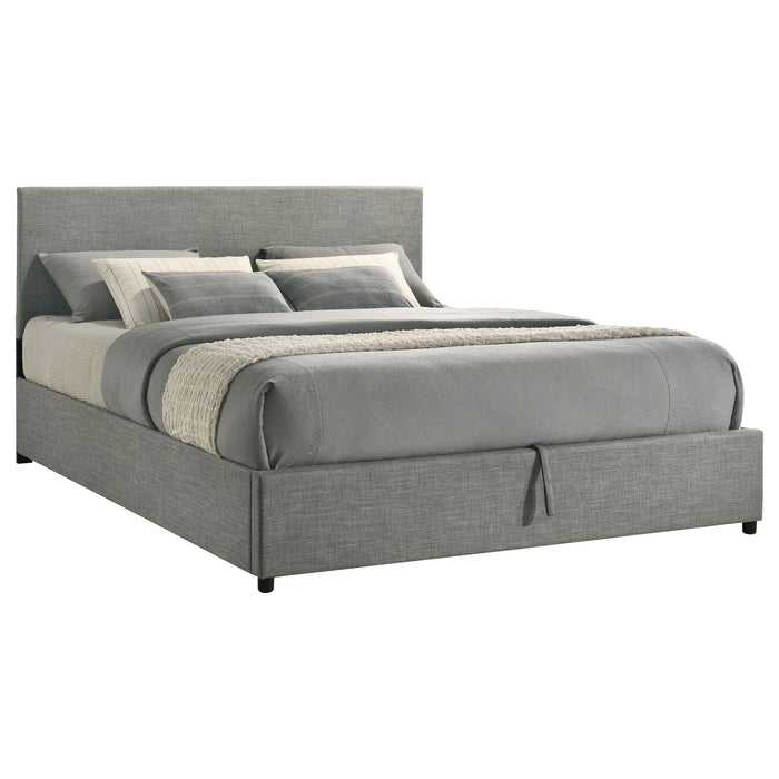 Reeves Upholstered Eastern King Lift-Top Storage Platform Bed Grey