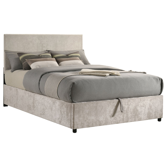 Reeves Upholstered Full Lift-Top Storage Platform Bed Beige
