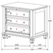 Cream white Sandy Beach 5-piece Eastern King bedroom furniture set by CoasterEveryday, featuring a bed, nightstands, and dresser.