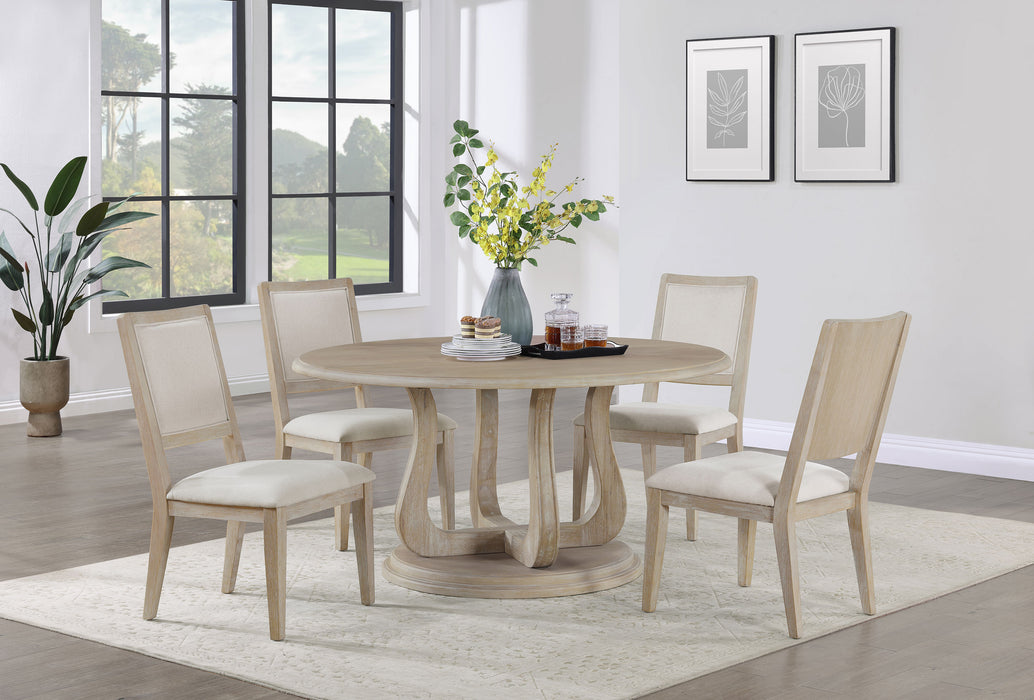 Trofello Upholstered-Back Dining Side Chair White Washed (Set of 2)