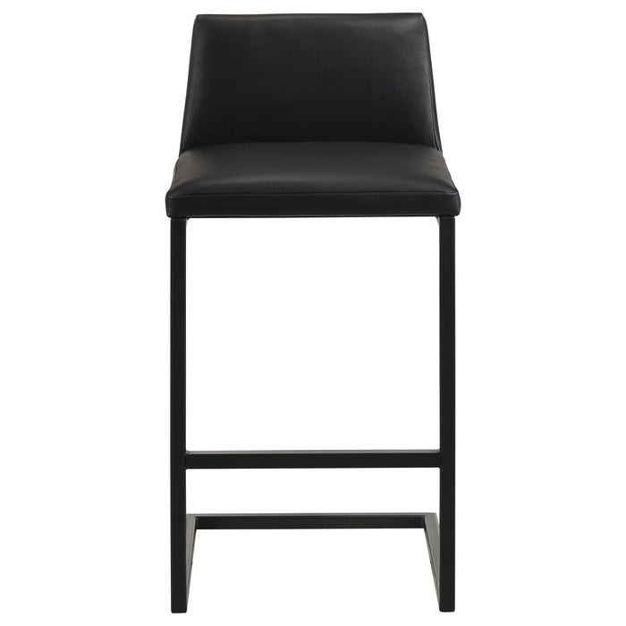 Vardon Genuine Leather Bar Stool Black (Set of 2)