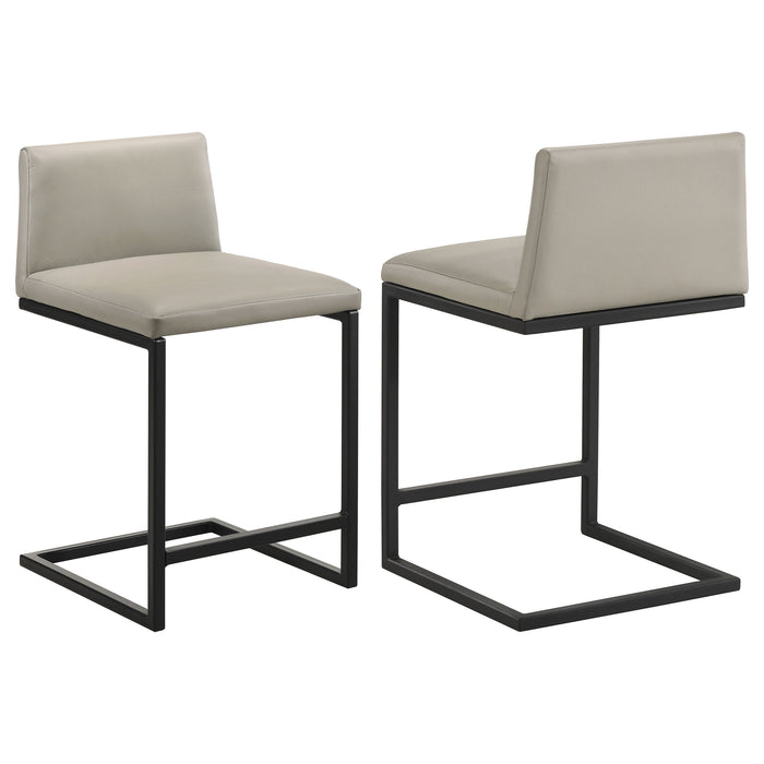 Vardon Genuine Leather Counter Height Chair Tan (Set of 2)