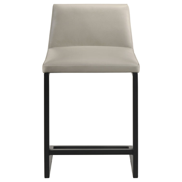 Vardon Genuine Leather Counter Height Chair Tan (Set of 2)