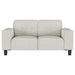 Deerhurst 3-piece upholstered track arm sofa set in greige fabric with plush cushions and wooden legs, modern furniture by CoasterEveryday.