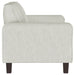 Deerhurst 3-piece upholstered track arm sofa set in greige fabric, featuring plush cushions and modern furniture design.