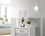 Set of two silver Keene 30-inch tapered shade table lamps with metal bases, ideal for modern home decor.
