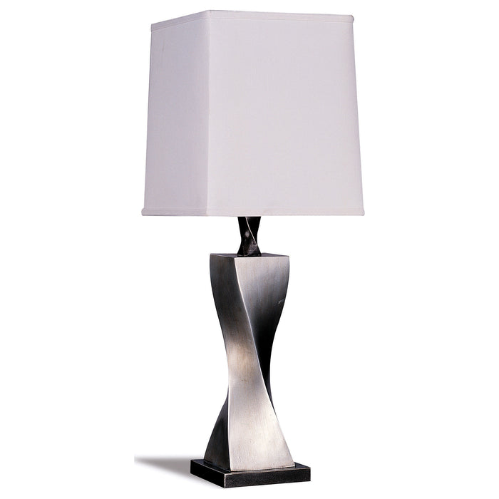 Set of two CoasterEveryday Keene 30-inch tapered shade table lamps with silver finish, featuring modern furniture design.