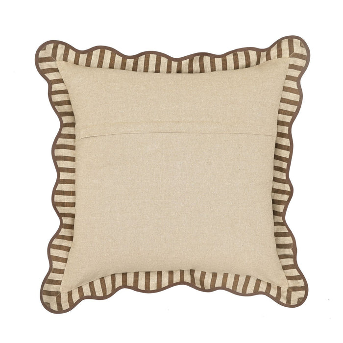 TOV Furniture striped accent cushion with colorful woven fabric, decorative throw pillow for sofa or bed.