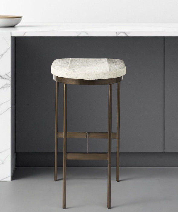 Iron Backless Bar Chair - Gray