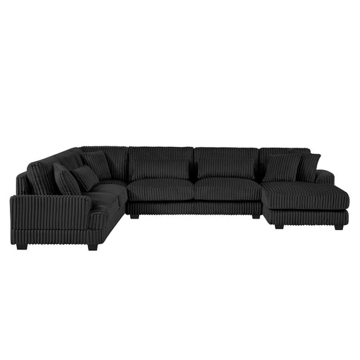 Giga oversized U-shaped sectional sofa with chaise lounge, modern upholstered living room couch, perfect for spacious seating.