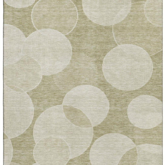 10' X 14' Geometric Washable Area Rug With UV Protection (700175) - Tan / Beige