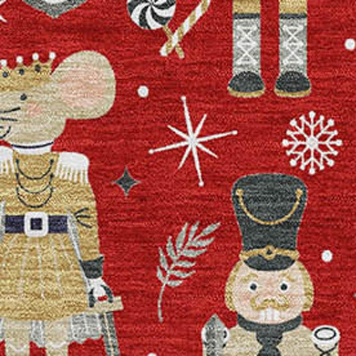 10' X 14' Floral Washable Area Rug With UV Protection (702467) - Red / Gold / Gray