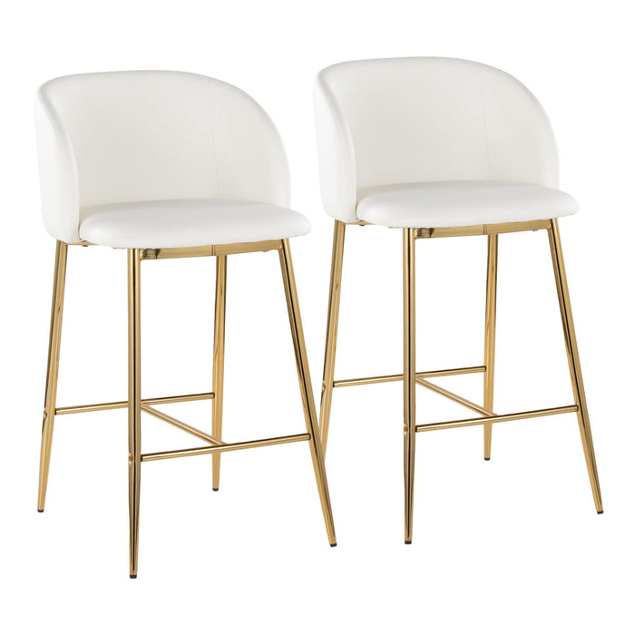 Fran - Fixed-Height Counter Stool (Set of 2) - Gold Metal Base