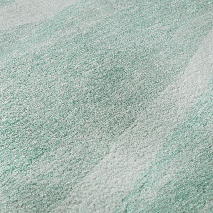 10' X 14' Abstract Washable Area Rug With UV Protection (684262) - Aqua / Ivory