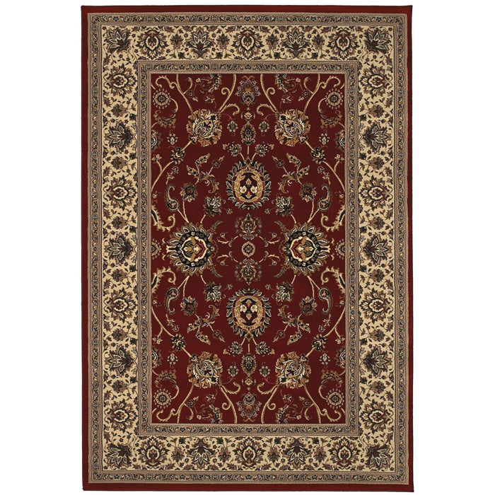 7' X 10' Oriental Area Rug (574355) - Red / Ivory