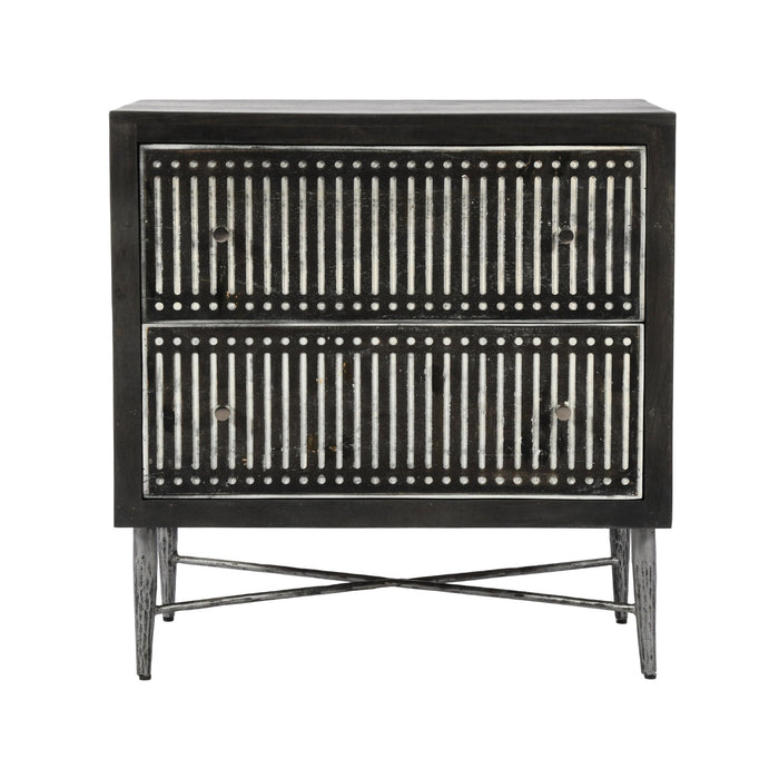 Two Drawer Nightstand - Antique Brown