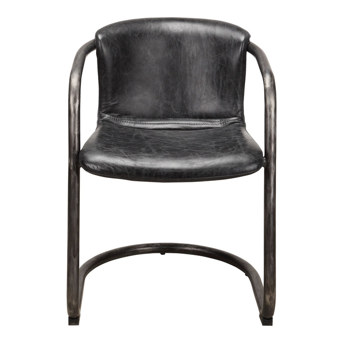 Upholstered Leather Dining Arm Chairs (Set of 2) - Onyx / Silver