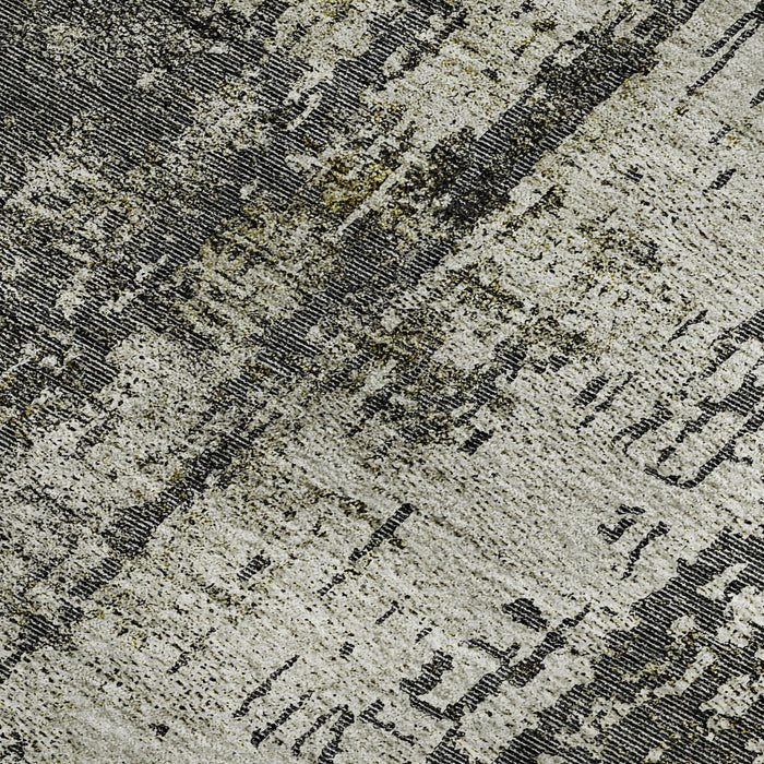 9' X 12' Abstract Washable Area Rug With UV Protection - Taupe / Gray