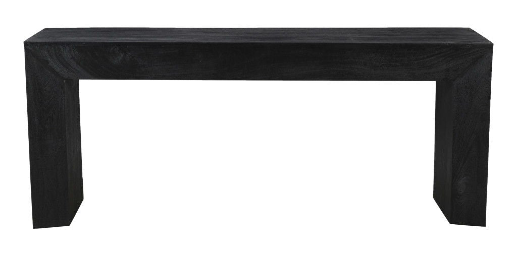 Solid Wood Distressed Sled Console Table - Charcoal