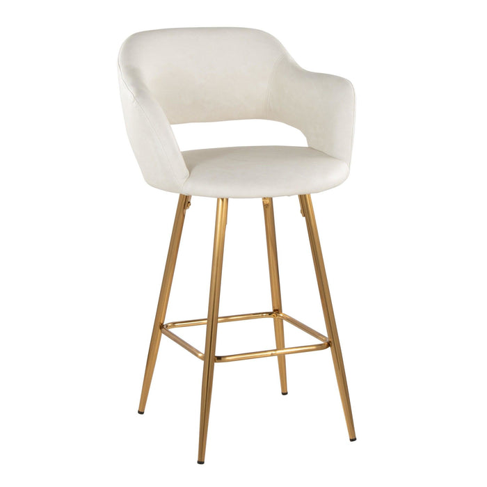 Margarite - 26" Fixed-Height Counter Stool - Gold Metal (Set of 2)