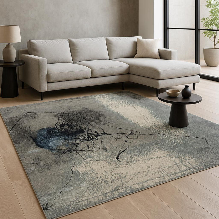 8' X 10' Abstract Hand Knotted Area Rug Wool Material - Blue