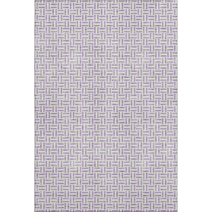 10' X 14' Geometric Washable Area Rug With UV Protection (672428) - Lavender / Ivory