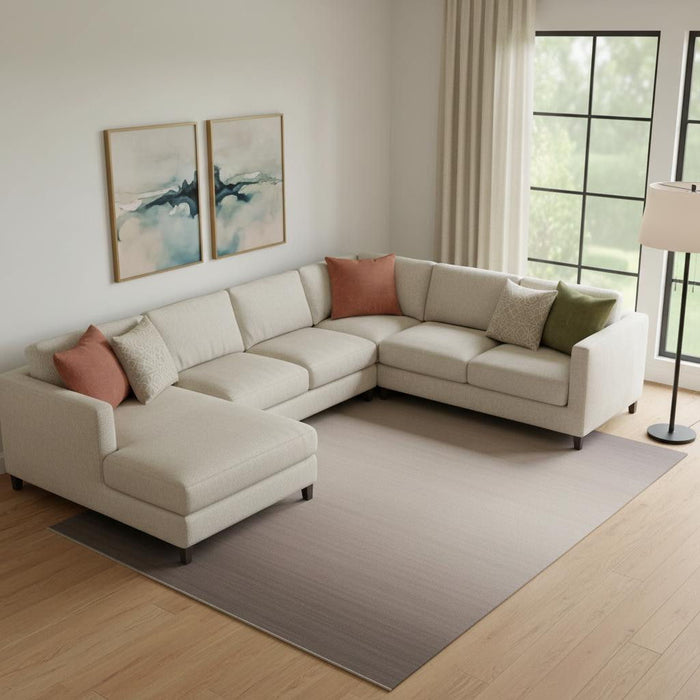 10' X 14' Abstract Washable Area Rug With UV Protection (697656) - Blush / Mauve / Gray