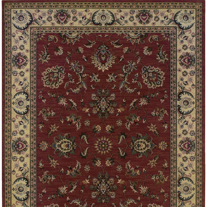 10' X 13' Oriental Area Rug (574376) - Red / Ivory