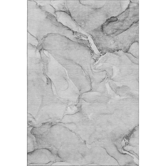 10' X 14' Abstract Washable Area Rug With UV Protection (647170) - Gray / Ivory