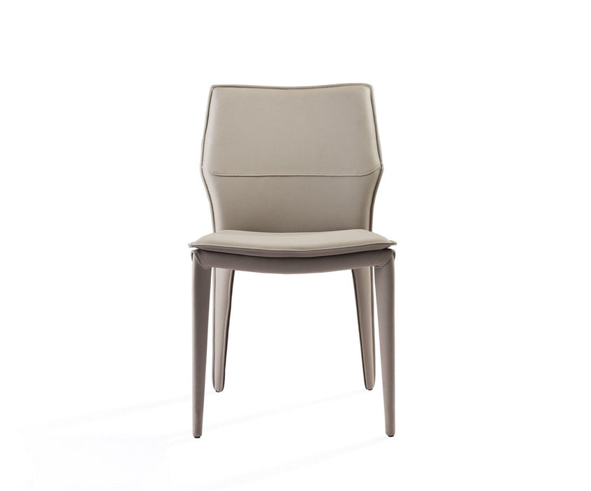 Upholstered Faux Leather Dining Side Chairs (Set of 2) - Taupe