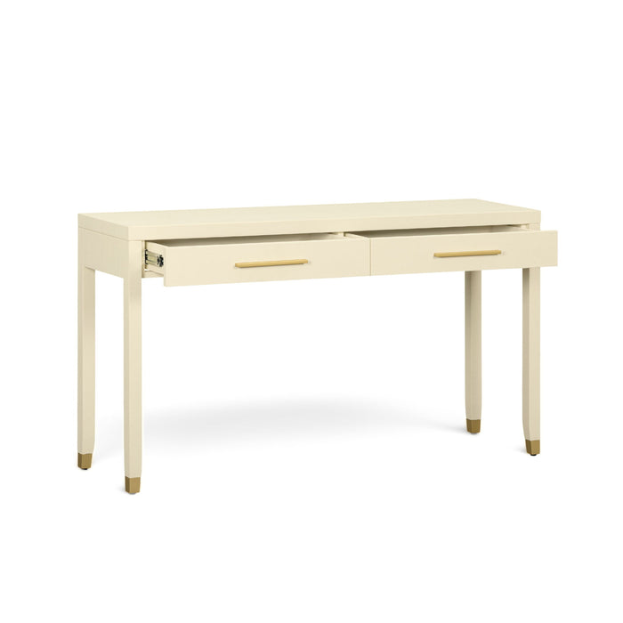 Dani - Faux Shagreen 2-Drawer Console Table - Cream