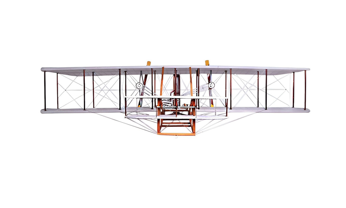 Hand Painted Model Airplane Tabletop Sculpture - Brown / White