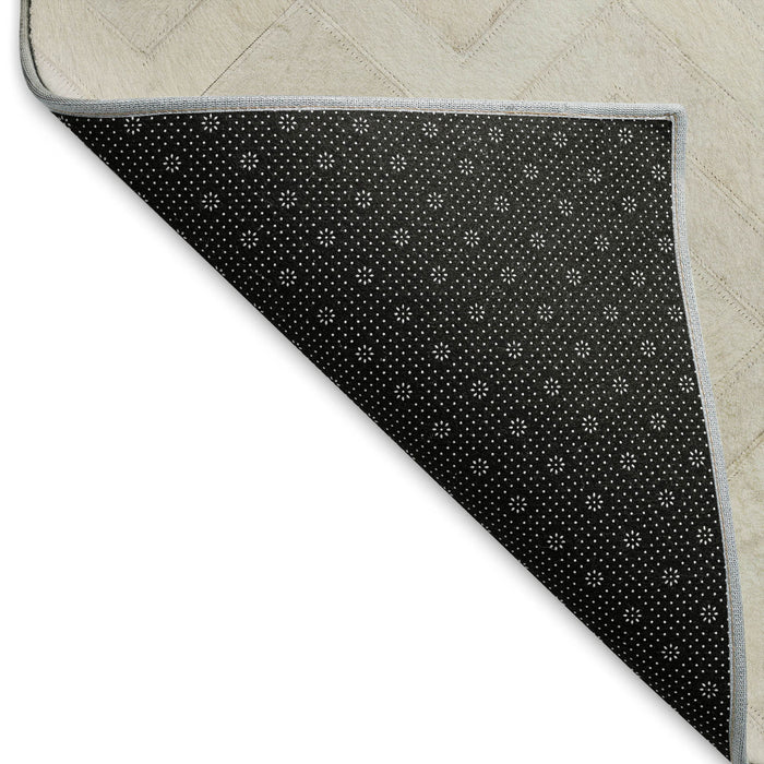 9' X 12' Geometric Washable Area Rug With UV Protection (644681) - Ivory / Gray
