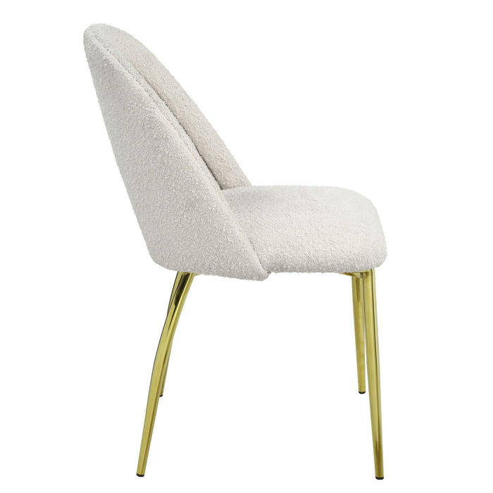 Contemporary Upholstered Fabric Dining Side Chairs (Set of 2) - Beige
