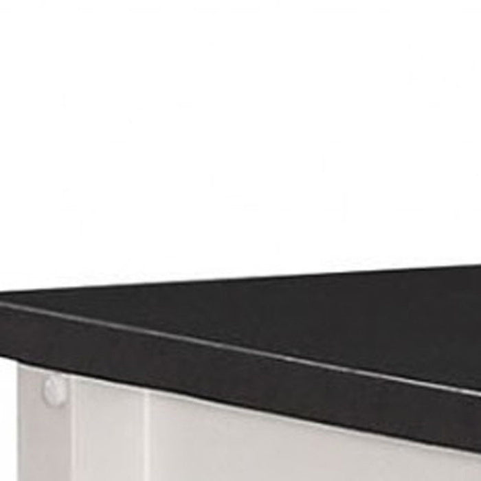 Rubber Wood Kitchen Cart - Black / White