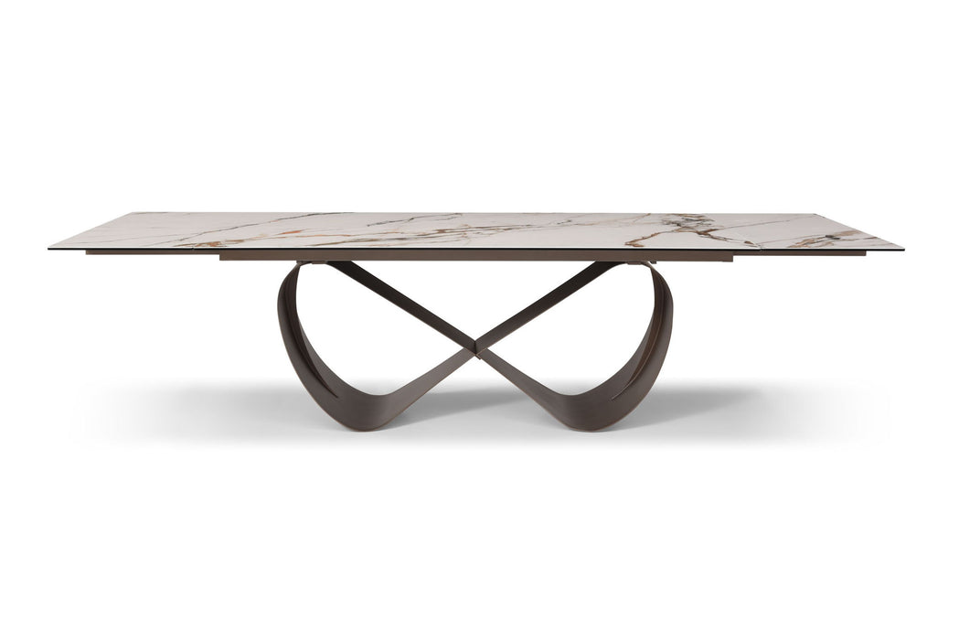 9305 - Dining Table - White / Dark Brown