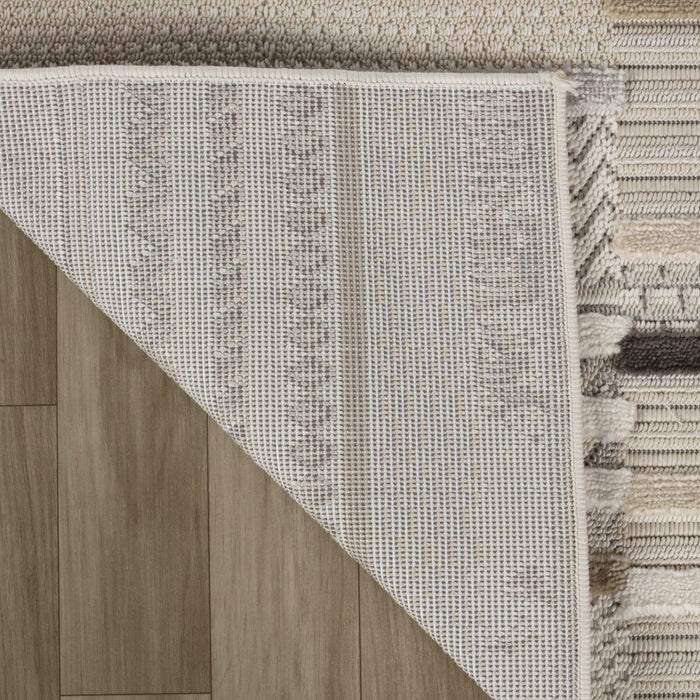 8' x 11' Abstract Distressed Area Rug - Gray And Beige