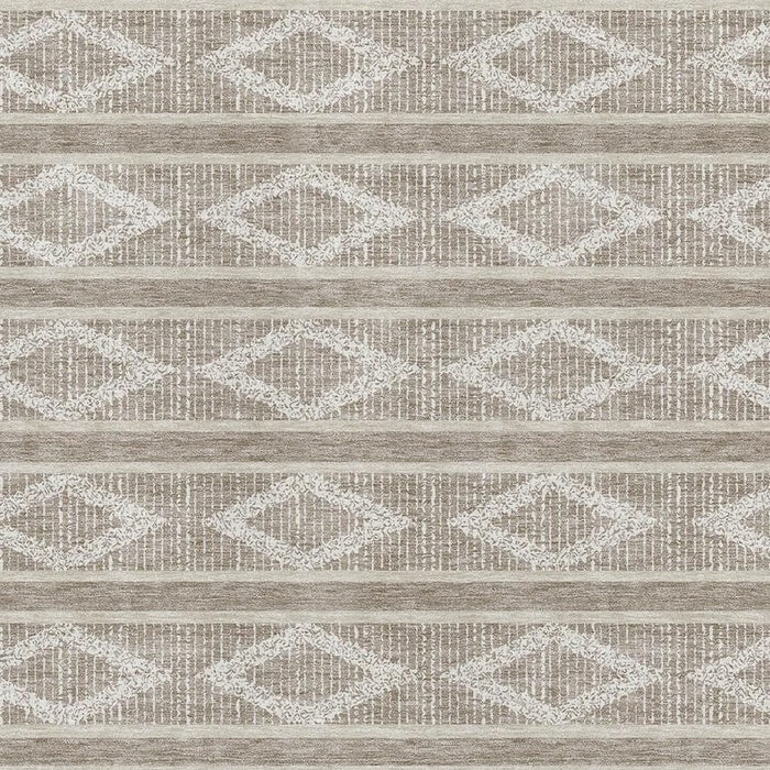 10' X 14' Geometric Washable Area Rug With UV Protection (680831) - Taupe / Beige