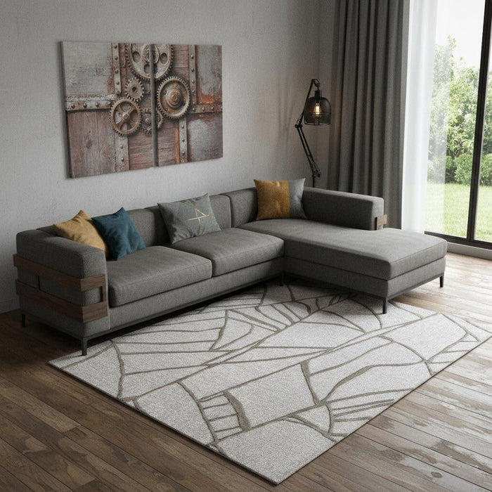 10' X 14' Wool Abstract Hand Tufted Area Rug (722209) - Blue / Ivory