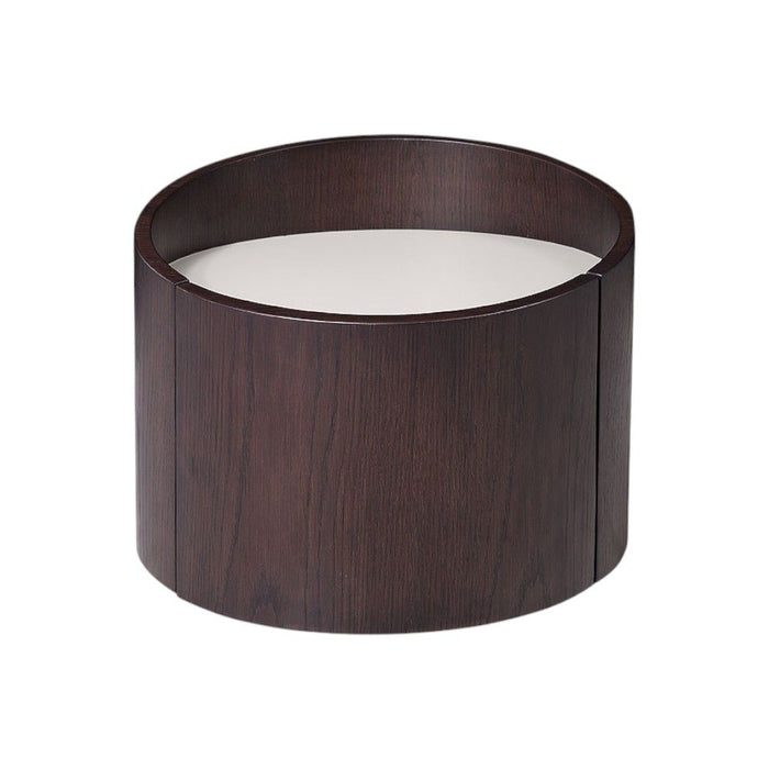 17" Solid Wood Round End Table - Dark Brown