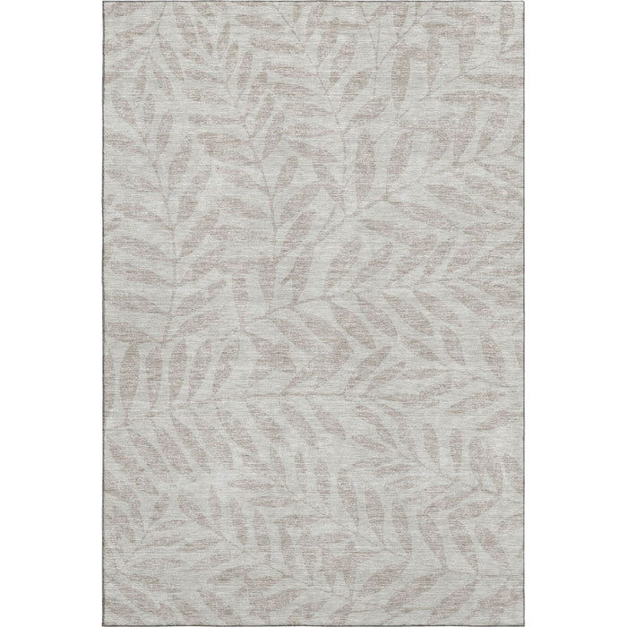 10' X 14' Floral Washable Area Rug With UV Protection (671498) - Taupe / Beige