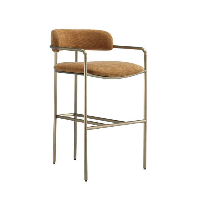 Manhattan Serene - Metal Upholstered Barstool
