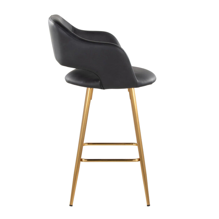 Margarite - 26" Fixed-Height Counter Stool - Gold Metal (Set of 2)