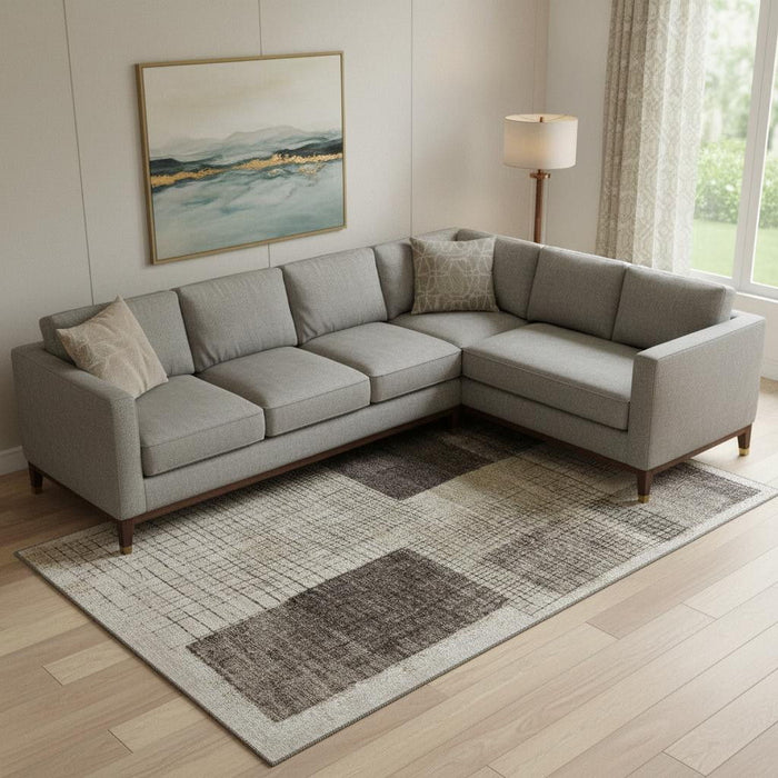 10' X 14' Geometric Washable Area Rug With UV Protection (718316) - Brown / Taupe