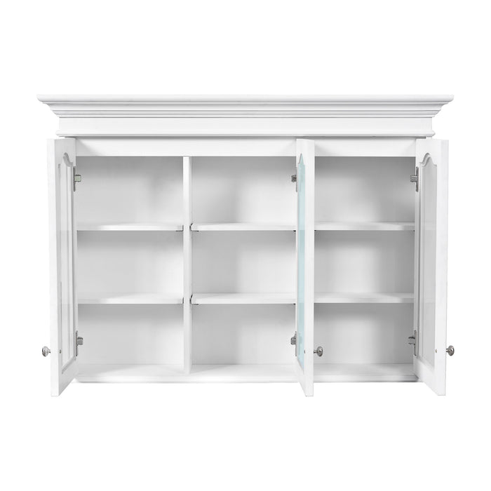 White Giga medicine cabinet with mirror door and adjustable shelves, wall-mounted bathroom storage cabinet.