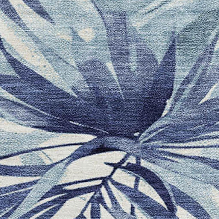 10' X 14' Floral Washable Area Rug With UV Protection (706933) - Blue / Ivory