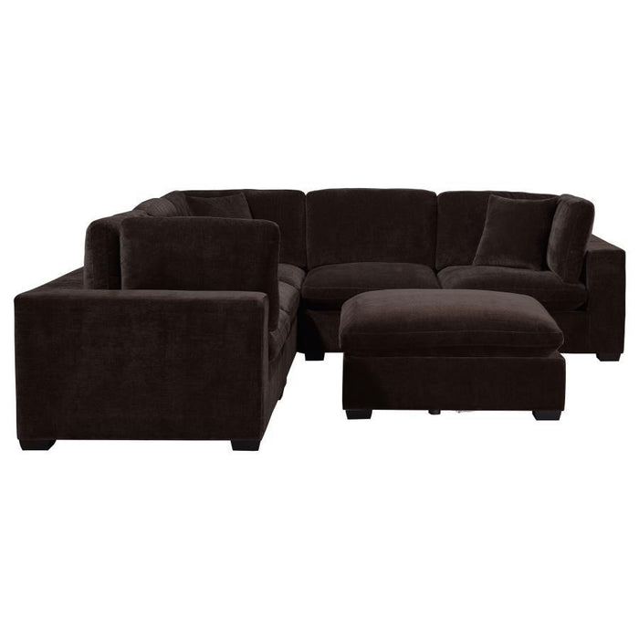 Lakeview - 5-piece Upholstered Modular Sectional Sofa - Dark Chocolate