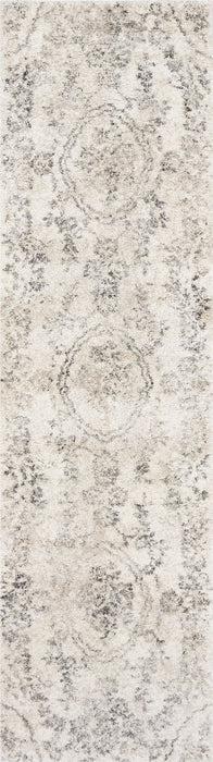 9' x 13' Machine Woven Distressed Floral Traditional Indoor Area Rug - Gray