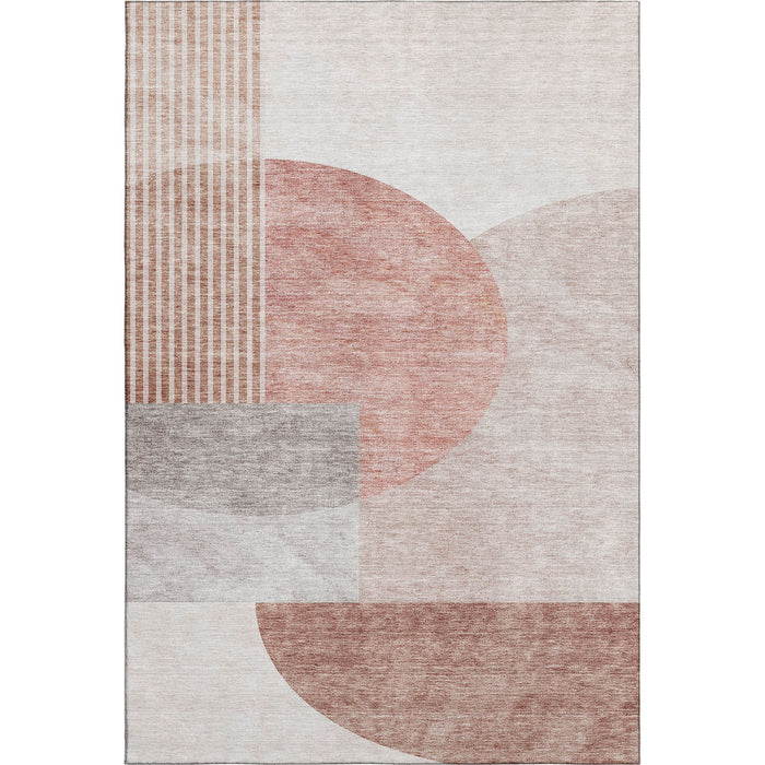 10' X 14' Geometric Washable Area Rug With UV Protection (655830) - Copper / Gray / Ivory